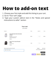 Customize it! Embroidered Add-On Text (Sleeve or Bottom of outline)