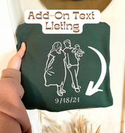 Customize it! Embroidered Add-On Text (Sleeve or Bottom of outline)
