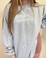 Hot Girls Read Books Crewneck - White Thread