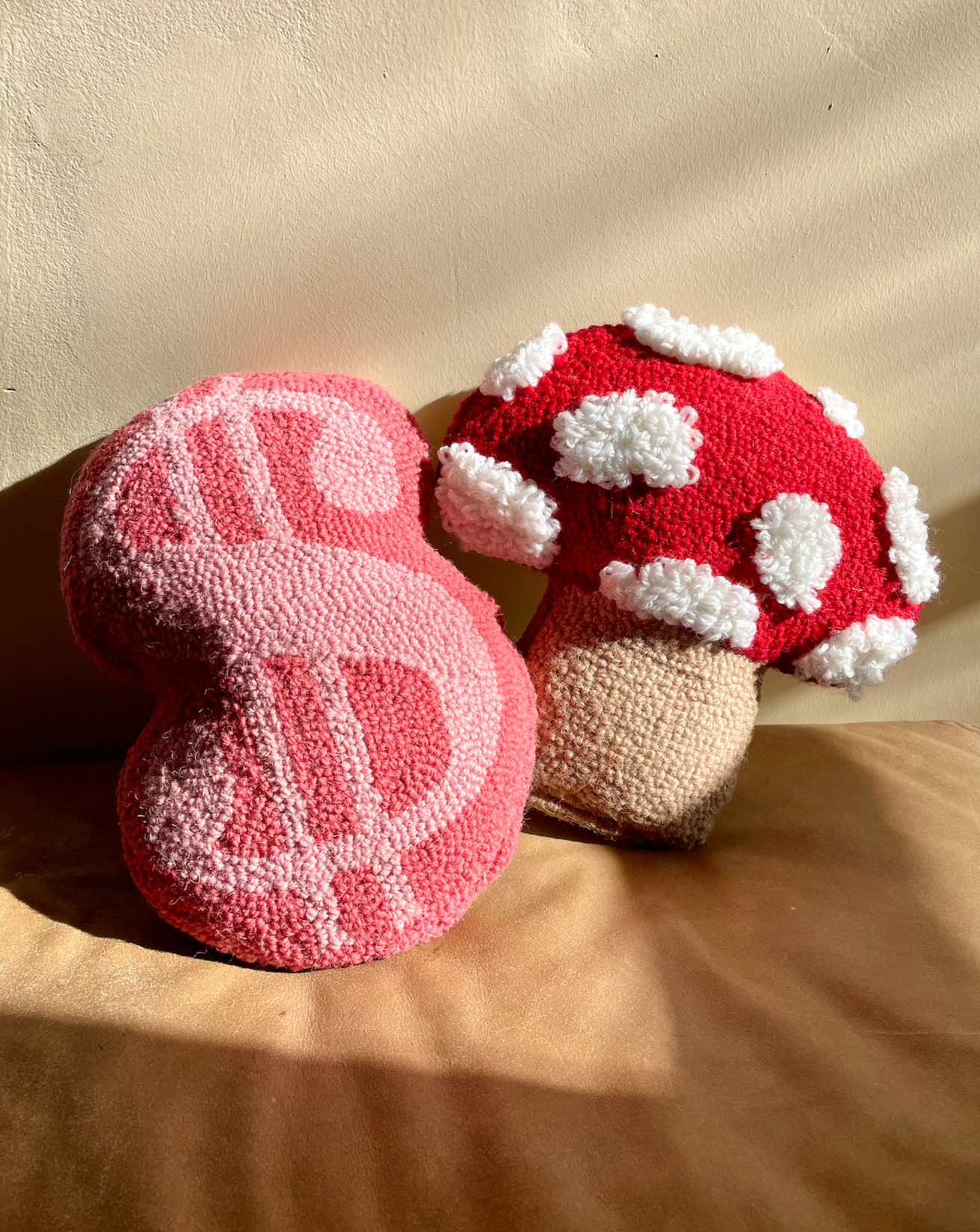 Mushroom Wool Hook Throw Pillow