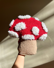 Mushroom Wool Hook Throw Pillow